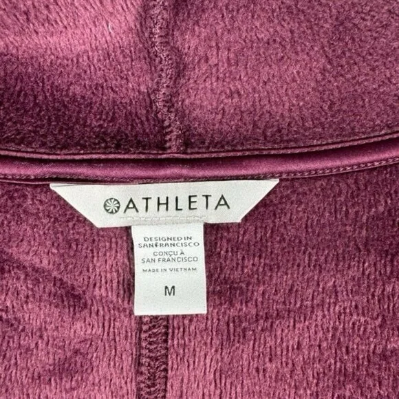 Athleta Cozy Karma Funnel Neck Sweatshirt Spiced Cabernet Fleece Lined US M - Picture 12 of 13
